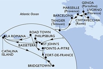 MSC Opera - Itálie, Francie, Španělsko, Maroko, Antigua a Barbuda, ... (z Civitavecchie)