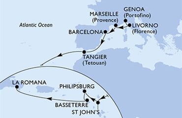 MSC Opera - Itálie, Francie, Španělsko, Maroko, Antigua a Barbuda, ... (z Janova)