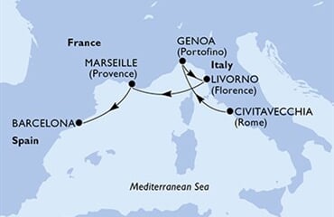 MSC Opera - Itálie, Francie, Španělsko (z Civitavecchie)