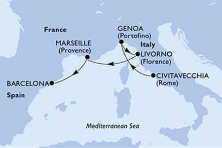 MSC Opera - Itálie, Francie, Španělsko (z Civitavecchie)