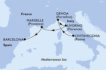MSC OPERA - Olaszország, Franciaország, Spanyolország (a Civitavecchia-ből)
