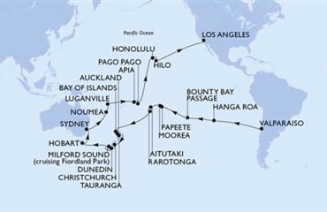 MSC Magnifica - Chile, Pitcairn, Franc. Polynésie, Cookovy o., Nový Zéland, ... (Valparaíso)