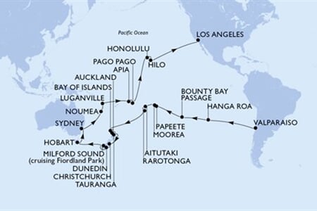 MSC MAGNIFICA - Chile, Pitcairn, Franc. Polynésie, Cookovy o., Nový Zéland, ... (Valparaíso)