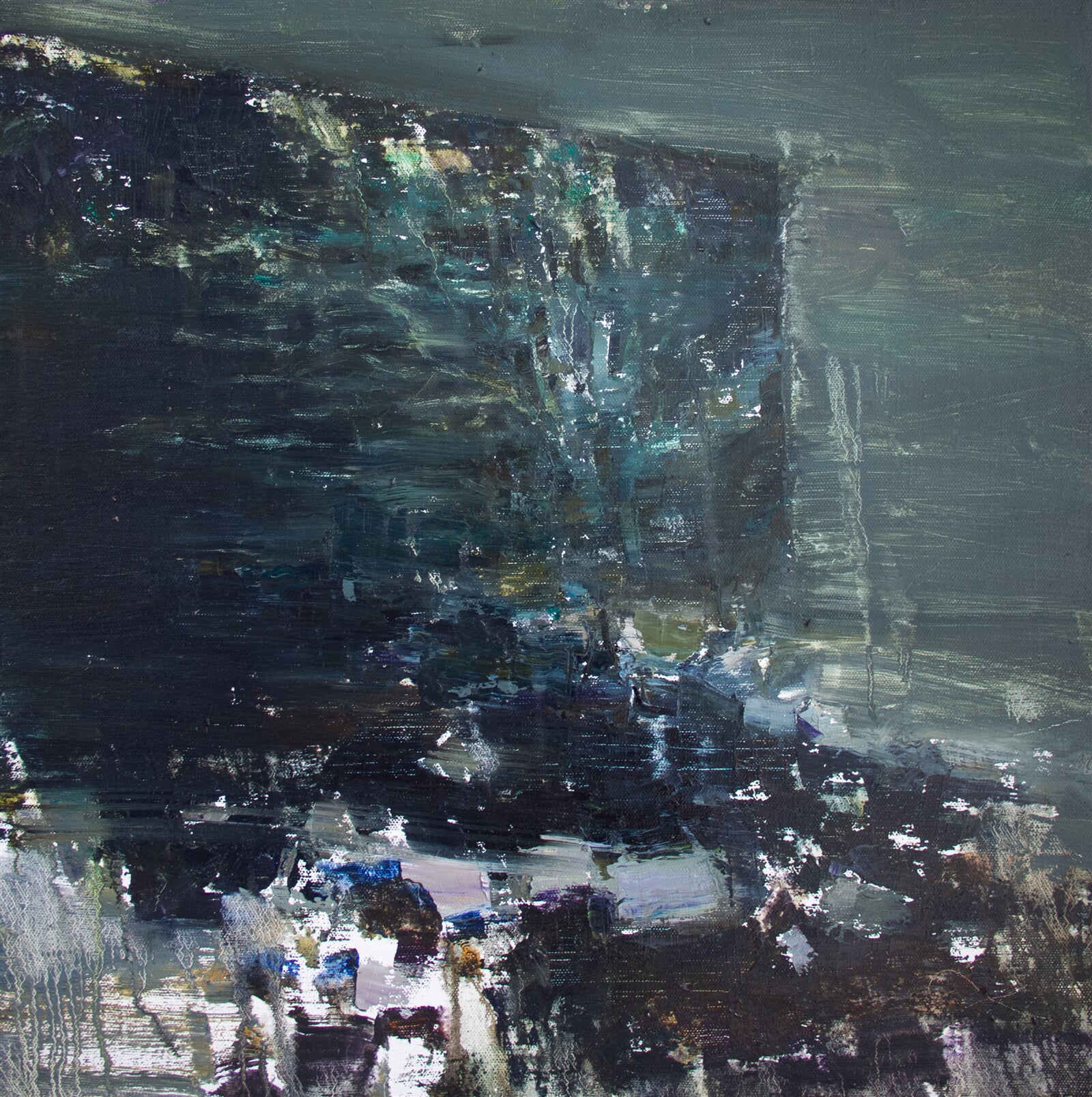 Adéla Topolová: Pod mostem, 65 × 65 cm
