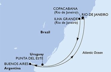 MSC Splendida - Brazílie, Uruguay, Argentina (z Rio de Janeira)