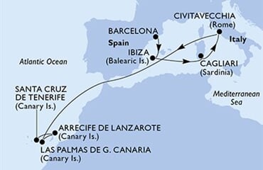 MSC Fantasia - Španělsko, Itálie (z Barcelony)