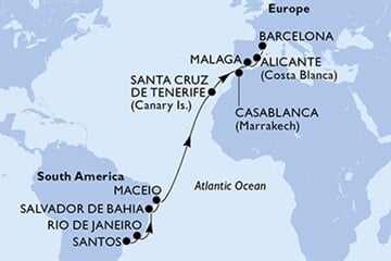 MSC DIVINA - Brazílie, Španělsko, Maroko (Santos)