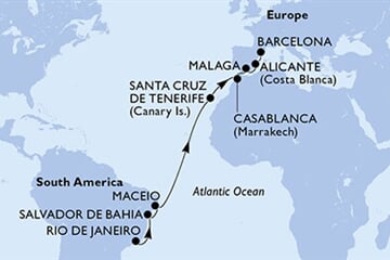 MSC DIVINA - Brazílie, Španělsko, Maroko (z Rio de Janeira)