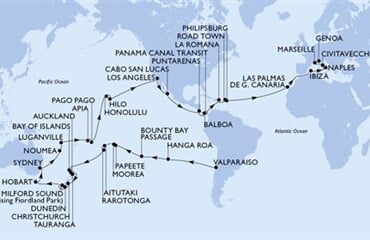 MSC Magnifica - Chile, Pitcairn, Franc. Polynésie, Cookovy o., Nový Zéland, ... (Valparaíso)