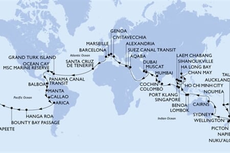 MSC MAGNIFICA - Olaszország, Franciaország, Spanyolország, Turks- és Caicos-szigetek, Bahamaszigetek, ... (a Genova-ből)