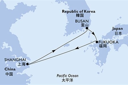 MSC Bellissima - Čína, Jižní Korea, Japonsko (ze Šanghaje)