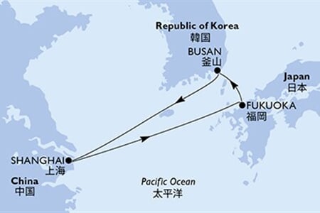 MSC Bellissima - Čína, Japonsko, Jižní Korea (ze Šanghaje)