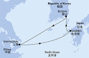 MSC Bellissima - Čína, Japonsko, Jižní Korea (ze Šanghaje)
