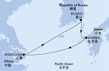 MSC Bellissima - Čína, Jižní Korea, Japonsko (ze Šanghaje)