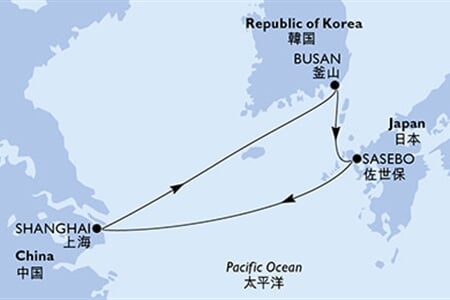 MSC Bellissima - Čína, Jižní Korea, Japonsko (ze Šanghaje)