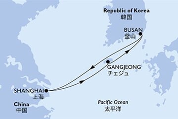 MSC BELLISSIMA - Čína, Jižní Korea (ze Šanghaje)