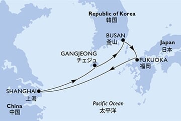 MSC BELLISSIMA - Čína, Jižní Korea, Japonsko (ze Šanghaje)