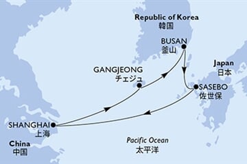 MSC BELLISSIMA - Čína, Jižní Korea, Japonsko (ze Šanghaje)