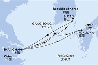 MSC Bellissima - Čína, Jižní Korea, Japonsko (ze Šanghaje)