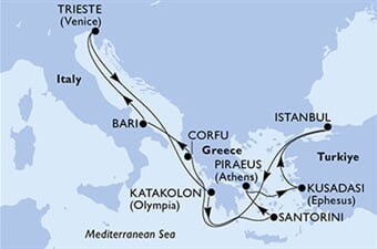 MSC Fantasia - Řecko, Turecko, Itálie (z Pirea)