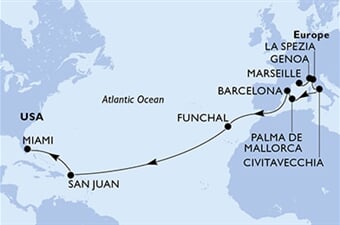 MSC Grandiosa - Francie, Itálie, Španělsko, Portugalsko, Portoriko, ... (z Marseille)