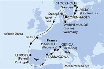 MSC Magnifica - Švédsko, Dánsko, Německo, Francie, Portugalsko, ... (ze Stockholmu)