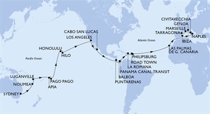 MSC Magnifica - Austrálie, Nová Kaledonie, Vanuatu, Samoa, Americká Samoa, ... (ze Sydney)