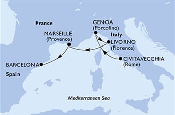 MSC Opera - Itálie, Francie, Španělsko (z Civitavecchie)