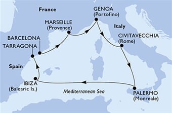 MSC Seaview - Španělsko, Francie, Itálie (z Barcelony)