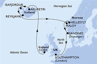 MSC Virtuosa - Irsko, Island, Norsko, Velká Británie (Cork)