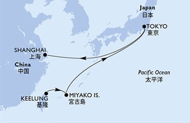 MSC Bellissima - Tchajwan, Japonsko, Čína (Keelung)