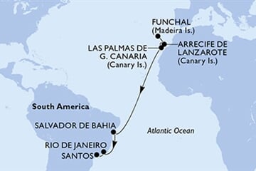 MSC Virtuosa - Portugalsko, Španělsko, Brazílie (Funchal)