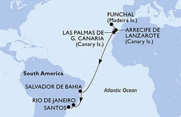 MSC Virtuosa - Portugalsko, Španělsko, Brazílie (Funchal)