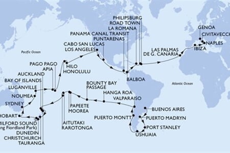 MSC MAGNIFICA - Argentina, Falklandy, Chile, Pitcairn, Franc. Polynésie, ... (Buenos Aires)
