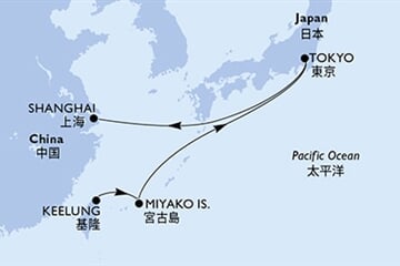 MSC Bellissima - Tchajwan, Japonsko, Čína (Keelung)