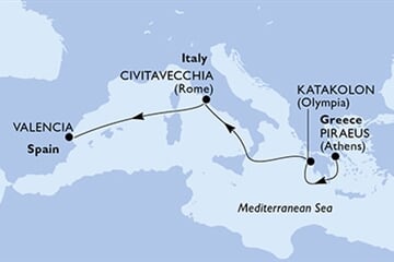 MSC Sinfonia - Řecko, Itálie, Španělsko (z Pirea)