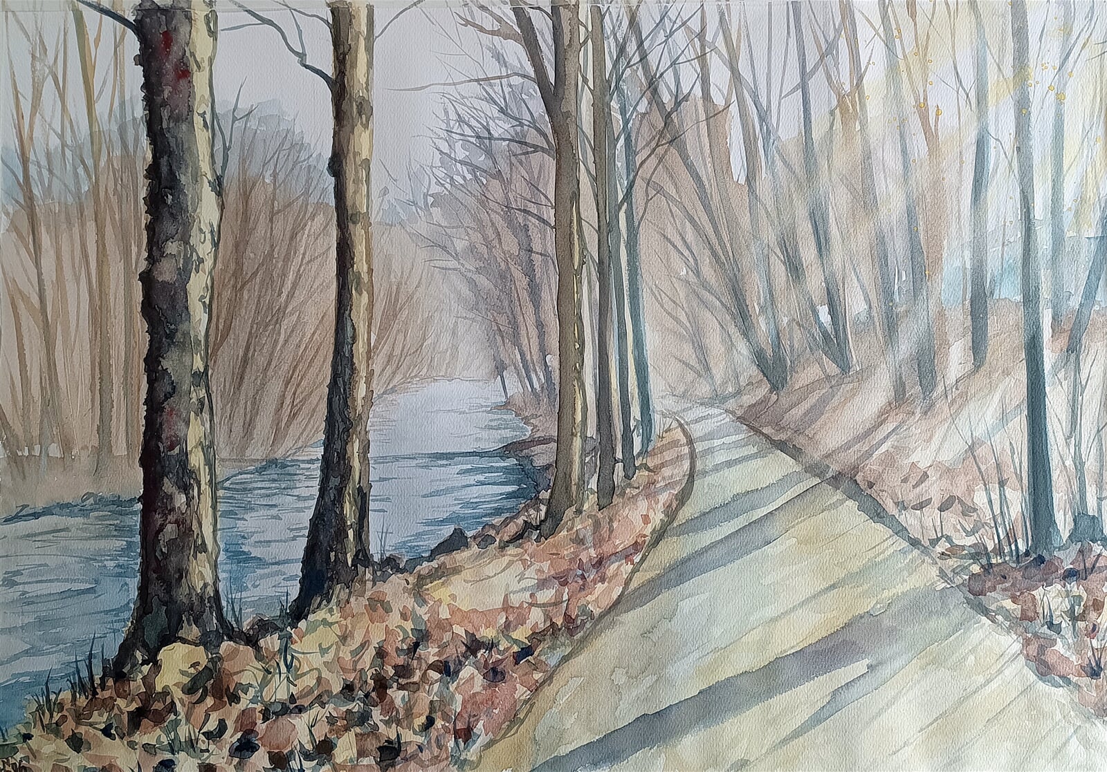 Blažena Niemcová: Jarní světlo u Hluchové, 50 × 70 cm