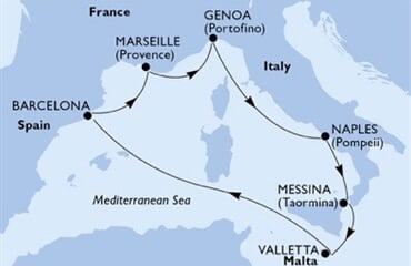 MSC World Asia - Malta, Španělsko, Francie, Itálie (La Valetta)