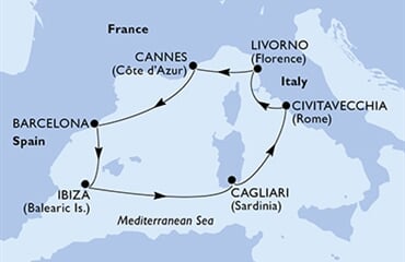 MSC Fantasia - Itálie, Francie, Španělsko (Cagliari)