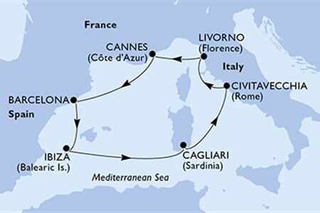 MSC Fantasia - Itálie, Francie, Španělsko (Cagliari)