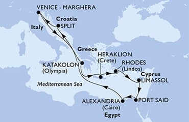 MSC Lirica - Itálie, Řecko, Kypr, Egypt, Chorvatsko (z Benátek)