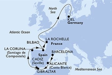 MSC Euribia - Španělsko, Gibraltar, Francie, Německo (z Barcelony)