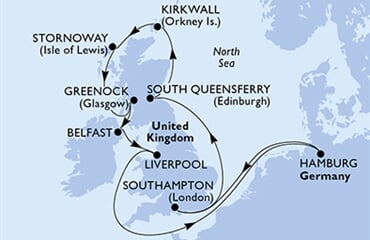 MSC Preziosa - Německo, Velká Británie (Hamburk)