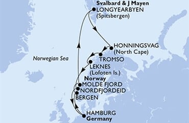 MSC Preziosa - Německo, Norsko, Špicberky (Hamburk)