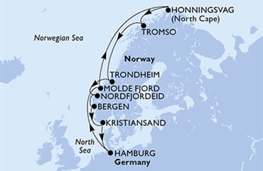 MSC Preziosa - Německo, Norsko (Hamburk)
