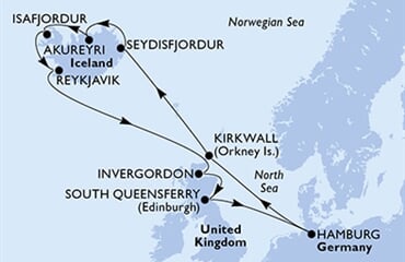 MSC Preziosa - Německo, Velká Británie, Island (Hamburk)
