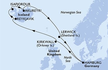 MSC Preziosa - Německo, Velká Británie, Island (Hamburk)