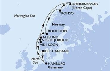 MSC Preziosa - Německo, Norsko (Hamburk)