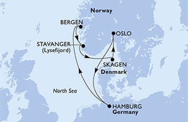 MSC Preziosa - Německo, Norsko, Dánsko (Hamburk)