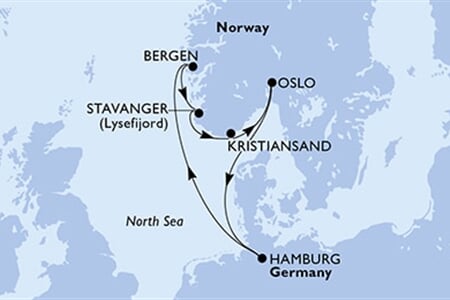 MSC Preziosa - Německo, Norsko (Hamburk)